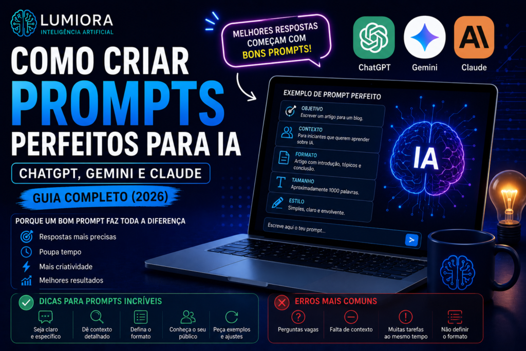 Como criar prompts perfeitos para IA (ChatGPT, Gemini e Claude)